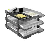 Acrimet Traditional Corbeille à Courrier 3 Étages A4 (Plastic Durable) (Couleur Gris Fumé)