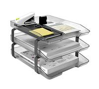 Acrimet Traditional Corbeille à Courrier 3 Étages A4 (Plastic Durable) (Couleur Transparent Cristal)