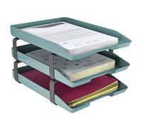 Acrimet Traditional Corbeille à Courrier 3 Étages A4 (Plastic Durable) (Couleur Vert)