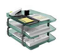 Acrimet Traditional Corbeille à Courrier 3 Étages A4 (Plastic Durable) (Couleur Vert Transparent)