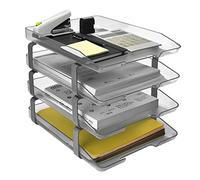 Acrimet Traditional Corbeille à Courrier 4 Étages A4 (Plastic Durable) (Couleur Transparent Cristal)