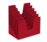 Acrimet Trieur à 5 Compartiments Inclinés, Organiseur de Courrier, Dossiers, Lettres, pour Bureau - Rangement de Bureau (Plastique) (Couleur Rouge Uni)
