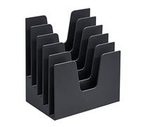 Acrimet Trieur à 5 Compartiments Inclinés, Organiseur de Courrier, Dossiers, Lettres, pour Bureau - Rangement de Bureau (Plastique) (Couleur Noir)