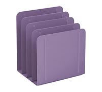 Acrimet Trieur Vertical Métallique à 4 Sections, Organisateur de Dossiers de Bureau, Solution Compacte et Efficace pour Papiers et Dossiers - Couleur Violet