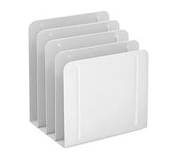 Acrimet Trieur Vertical Métallique à 4 Sections, Organisateur de Dossiers de Bureau, Solution Compacte et Efficace pour Papiers et Dossiers - Couleur Blanc