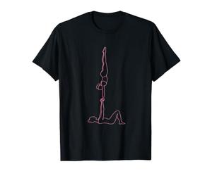 Acro Yoga Line Art Couple Handstand Base Flyer Minimaliste T-Shirt