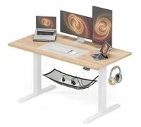 Acrolix Bureau debout réglable en hauteur, 140 x 61 cm, bureau assis-debout avec 3 mémoires prédéfinies - Bureau de jeu avec planche d'épissure (bureau en chêne)