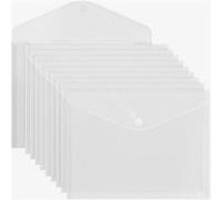 ACROPAQ 10 Pochettes Porte Document A4 transparentes - Fermeture Auto-agrippante- Polypropylène- Impermiable G