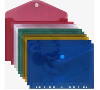 ACROPAQ 10 Pochettes Porte- documents Perforées A4 - 10 Chemises de Documents A4 Perforées avec Fermeture à Boucle et Crochet