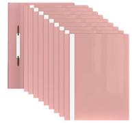 ACROPAQ - 10 x Chemise plastique A4 - Pochette frontale transparente, Chemises de présentation A4 jusqu'à 70 pages, Rose pastel - Classeur A4, Porte documents A4