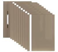 ACROPAQ - 10 x Chemise Plastique A4 - Pochette frontale transparente, Chemises de Présentation A4 jusqu'à 70 pages, Khaki Pastel - Classeur A4, Porte Documents A4