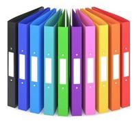 ACROPAQ 10 x Classeur A4-2 Anneaux 25mm- Jusqu'à 200 feuilles, Dos de 3,5 cm- Souple et Durable- Résisitants à l'eau Multicolore G