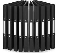ACROPAQ 10 x Classeur A4 2 Anneaux- Jusqu'à 100 feuilles, Dos de 2,5 cm- Souple et Durable- Résisitants à l'eau- Étiquettes de Dos Noir G