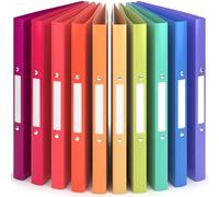 ACROPAQ - 10 x Classeur souple A4 | 2 anneaux | Avec étiquettes de dos, Dos de 2,5 cm, Couleur Aurore boréale de la collection Nature - Petit classeur plastique A4 souple, Classeurs 2 anneaux, Farde
