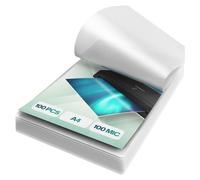 ACROPAQ Feuille plastifieuse A4 - Pack de 100 pochettes de plastification, 2x100 (200) micron, Finition brillante, Coins pré-arrondis - Papier plastifieuse A4, Pochette a plastifier, Film à plastifier