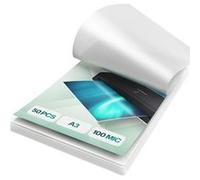 ACROPAQ Feuille plastifieuse A3 - Pack de 50 pochettes de plastification, 2x100 (200) micron, Finition brillante, Coins pré-arrondis - Feuilles plastifieuse A3, Papier plastifieuse, Film à plastifier