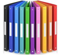 ACROPAQ - 10 x Classeur souple A4-4 anneaux - Avec étiquettes de dos, Dos de 2,5 cm, Couleur Arc-en-ciel de la collection Nature - Petit classeur plastique A4 souple, Classeurs 4 anneaux, Farde