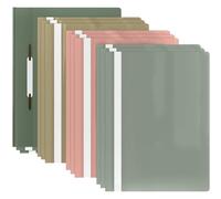 ACROPAQ - 12 x Chemise plastique A4 - Pochette frontale transparente, Classeur A4 de Présentation jusqu'à 70 pages, Mélange de couleurs pastel - Porte documents A4