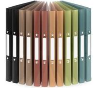 ACROPAQ - 12 x Classeur Souple A4 - 2 Anneaux 16mm, Jusqu'à 100 feuilles, Dos de 2,5 cm, Eau, Collection de Couleurs 'Nature' Multicolore G
