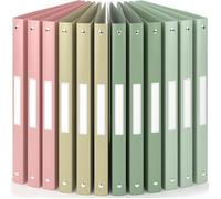 ACROPAQ 12x Classeur A4- 4 Anneaux- Dos 2,5 cm pour 100 feuilles- Étiquettes de Dos- PP- Souple- Résisitants à l'eau- Couleur Terre Beige G