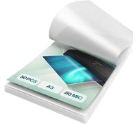 ACROPAQ Feuille plastifieuse A3 - Pack de 50 pochettes de plastification, 2x80 (160) micron, Finition brillante, Coins pré-arrondis - Feuilles plastifieuse A3, Papier plastifieuse, Film à plastifier