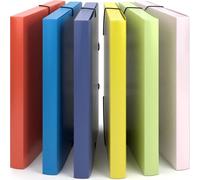 ACROPAQ - 6 x Chemise à Élastiques A4 - 32 x 24, Jusqu'à 250 pages, Dos de 3,5cm, Fermeture Élastique, Été, Couleurs 'Nature'