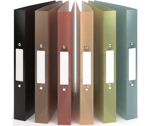 ACROPAQ - 6 x Classeur souple A4 | 2 anneaux | Avec étiquettes de dos, Dos de 3,5 cm, Couleur Eau de la collection Nature - Petit classeur plastique A4 souple, Classeurs 2 anneaux, Farde