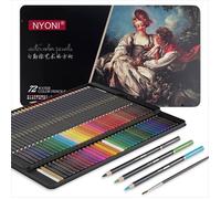 Acropaq - 72 crayons de couleur à l'eau - Crayons numérotés - Set 72 couleurs - Dessin - Pour adultes, artistes ou Professionnels