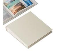 ACROPAQ Album photo scrapbooking - 100 pages, Jusqu'à 600 photos, Pour 9x13 cm, 10x15 cm et 13x18 cm, Livre photo, Housse en lin Beige - Album photo vierge