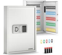 Acropaq Armoire à clés Murale pour 100 clés- Coffre à Clés avec Serrure électronique numérique- 100 pendentifs Inclus- Blanc