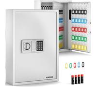 Acropaq Armoire à clés Murale pour 200 clés- Coffre à Clés avec Serrure électronique numérique- 200 pendentifs Inclus- Blanc