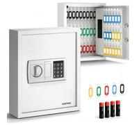 Acropaq Armoire à Clés Murale pour 48 clés- Boite à Clés avec Serrure électronique numérique- 48 pendentifs Inclus- Blanc
