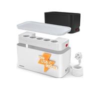 ACROPAQ Boite Cache Cable Cache multiprise - Avec multiprise intégrée, USB-C, USB-A, Boîte de Rangement pour Câble - Blanc