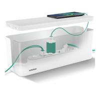 ACROPAQ Boîte Cache Câble - Grand (40,6 x 13,4 x 15,6 cm), Boîte de Rangement pour Cacher Les câbles, Cacher Les multiprises, Plastique, Noir - Cache multiprise