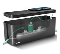 ACROPAQ Boîte cache câble XL (40 x 13 x 16 cm)- Cache multiprise, Boîte Rangement câble- Boîte multiprise- Polystyrène-Noir