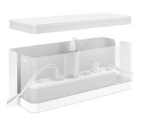 ACROPAQ Boîte Cache câble - Moyen (32 x 13 x 13 cm), Cache multiprise, Boîte pour Rangement des câbles, Boîte multiprise - Blanc