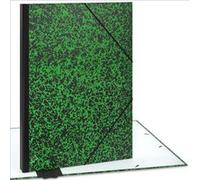 ACROPAQ Carton à dessin A2-52 x 72 cm, XXL Grand, Avec fermeture élastique, Dos extensible pour plus d'espace - Vert/Noir
