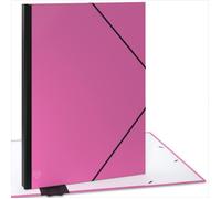 ACROPAQ Carton à dessin A2 - 52 x 72 cm, XXL Grand, Avec fermeture élastique, Dos extensible pour plus d'espace - Rose