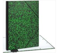 ACROPAQ Carton à dessin A2 - 52 x 72 cm, XXL Grand, Avec fermeture élastique, Dos extensible pour plus d'espace - Vert-Noir