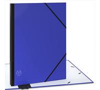 ACROPAQ Carton à dessin A3-34 x 45 cm, Avec fermeture élastique, Dos extensible pour plus d'espace - Bleu