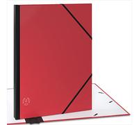 ACROPAQ Carton à dessin A3-34 x 45 cm, Avec fermeture élastique, Dos extensible pour plus d'espace - Rouge