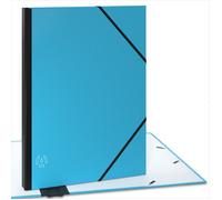 ACROPAQ Carton à dessin A3 - 34 x 45 cm, Avec fermeture élastique, Dos extensible pour plus d'espace - Turquoise