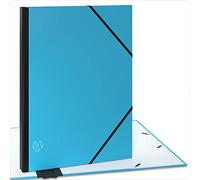 ACROPAQ Carton à dessin A3-34 x 45 cm, Avec fermeture élastique, Dos extensible pour plus d'espace - Turquoise