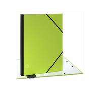 ACROPAQ Carton à dessin A3- 34 x 45 cm, Avec fermeture élastique, Dos extensible pour plus d'espace- Vert- Certifié FSC