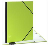 ACROPAQ Carton à dessin A3-34 x 45 cm, Avec fermeture élastique, Dos extensible pour plus d'espace - Vert