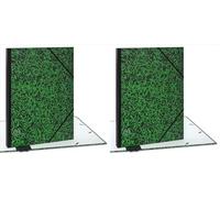 ACROPAQ Carton à dessin A3-34 x 45 cm, Avec fermeture élastique, Dos extensible pour plus d'espace - Vert/Noir (Lot de 2)