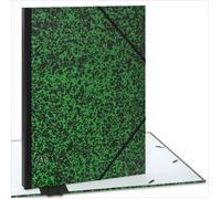 ACROPAQ Carton à dessin A3-34 x 45 cm, Avec fermeture élastique, Dos extensible pour plus d'espace - Vert/Noir