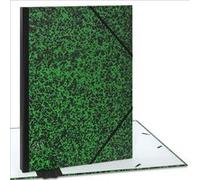 ACROPAQ Carton à dessin A3-34 x 45 cm, Avec fermeture élastique, Dos extensible pour plus d'espace - Vert/Noir