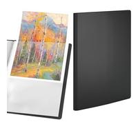 ACROPAQ Classeur d'affichage A4 noir - 40 pochettes, polypropylène résistant, extensible, idéal pour documents et présentations - protege document