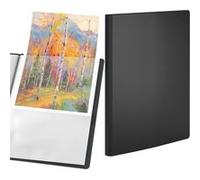 ACROPAQ Classeur d'affichage A4 noir - 40 pochettes, polypropylène résistant, extensible, idéal pour documents et présentations - protege document